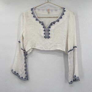 RAGA Embroidered Boho Crop Top